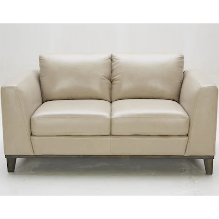 Contemporary Loveseat with Track Arms